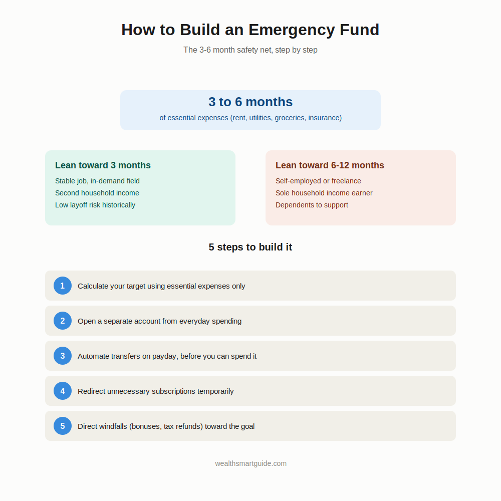 how to build an emergency fund infographic